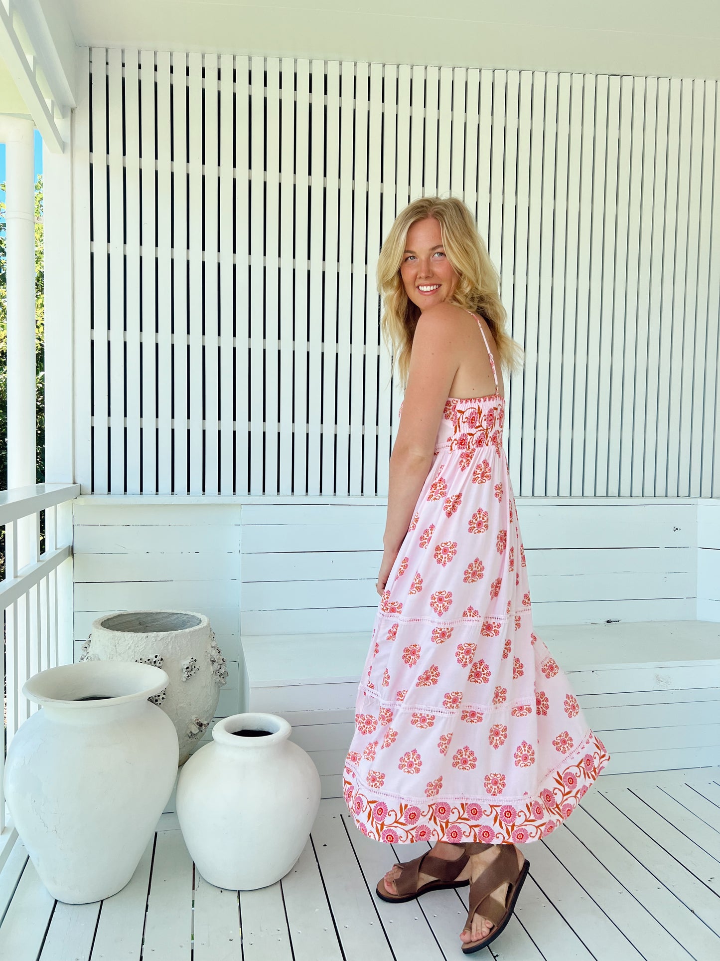 DESERT WILDFLOWERS PRINT HEIDI MIDI DRESS