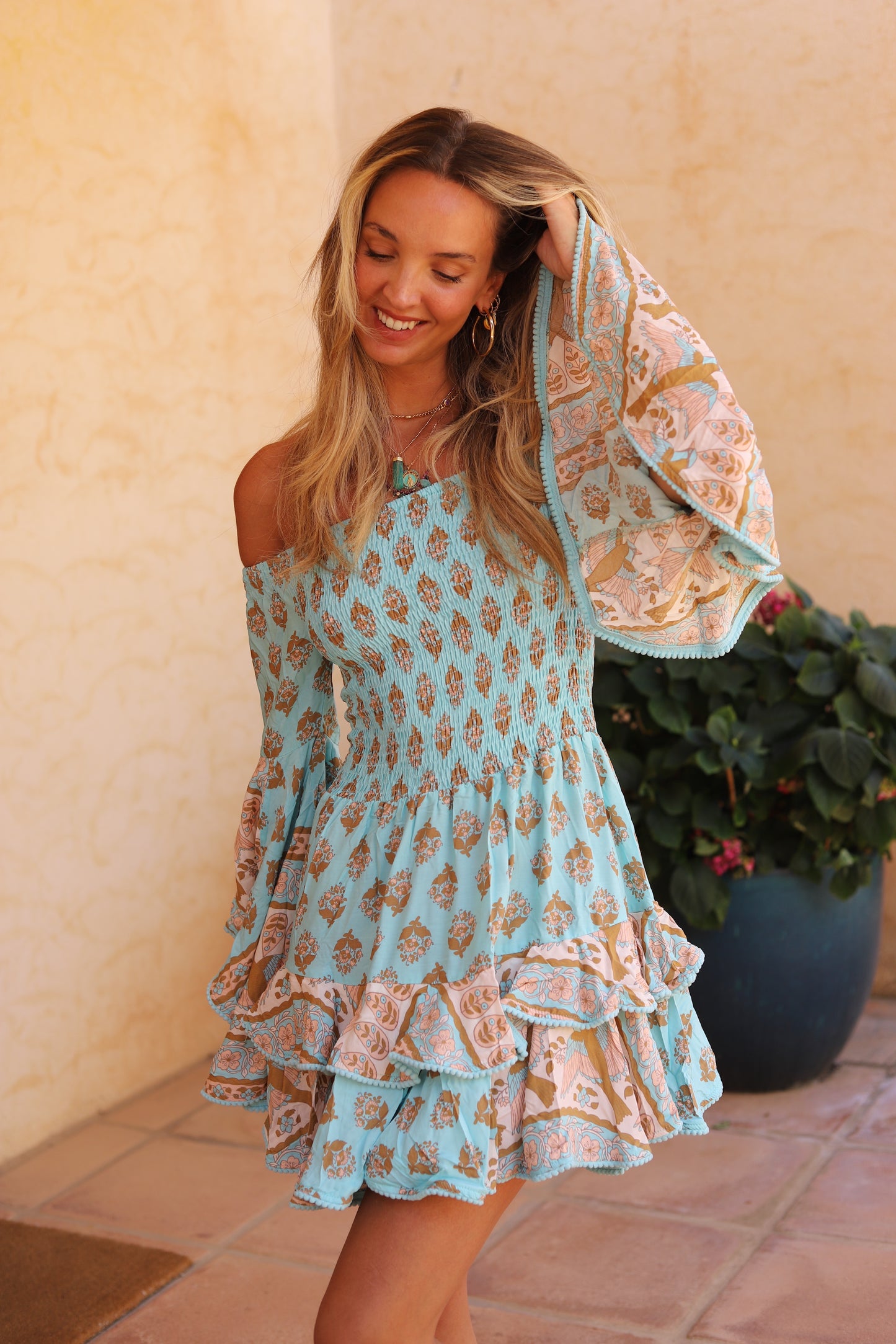 AQUARIUS PRINT PRIMROSE DRESS