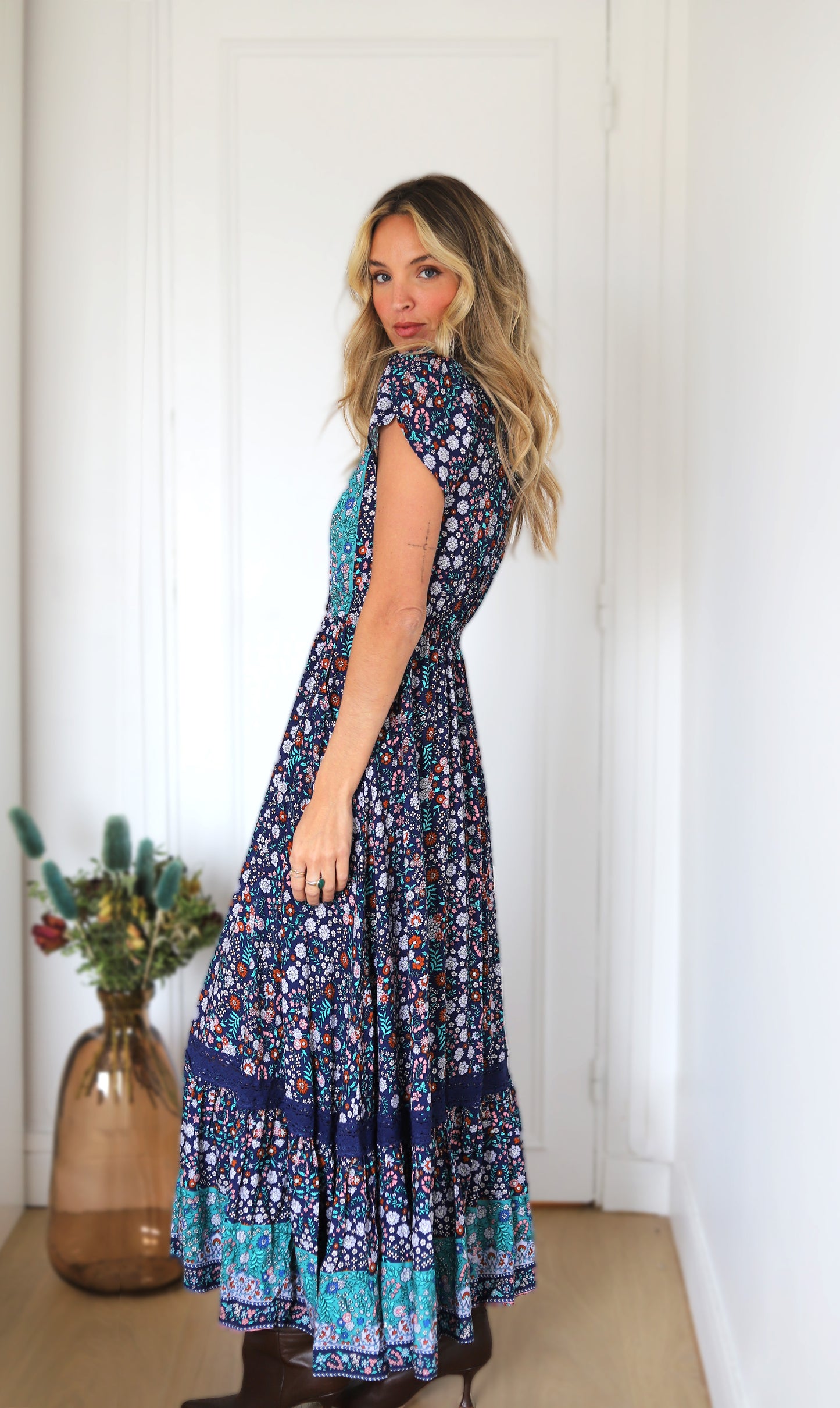 ZIAH PRINT CARMEN MAXI DRESS