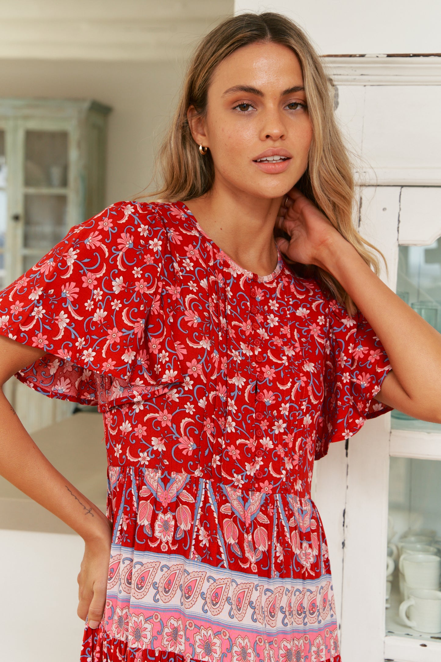 RUBY ROUGE PRINT OLLI MAXI