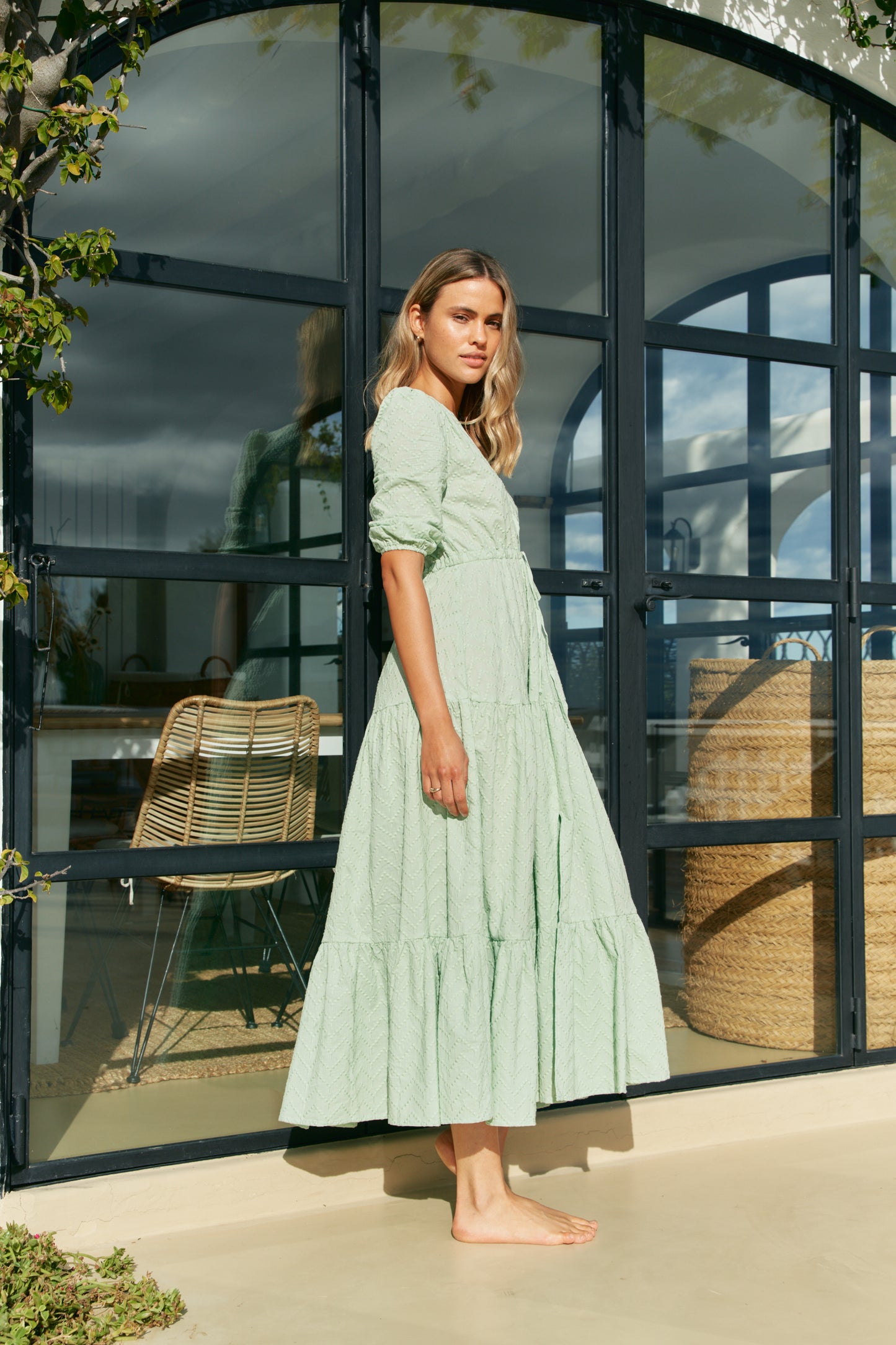 MINT RIVIERA EMBROIDERED TESSA MAXI DRESS 