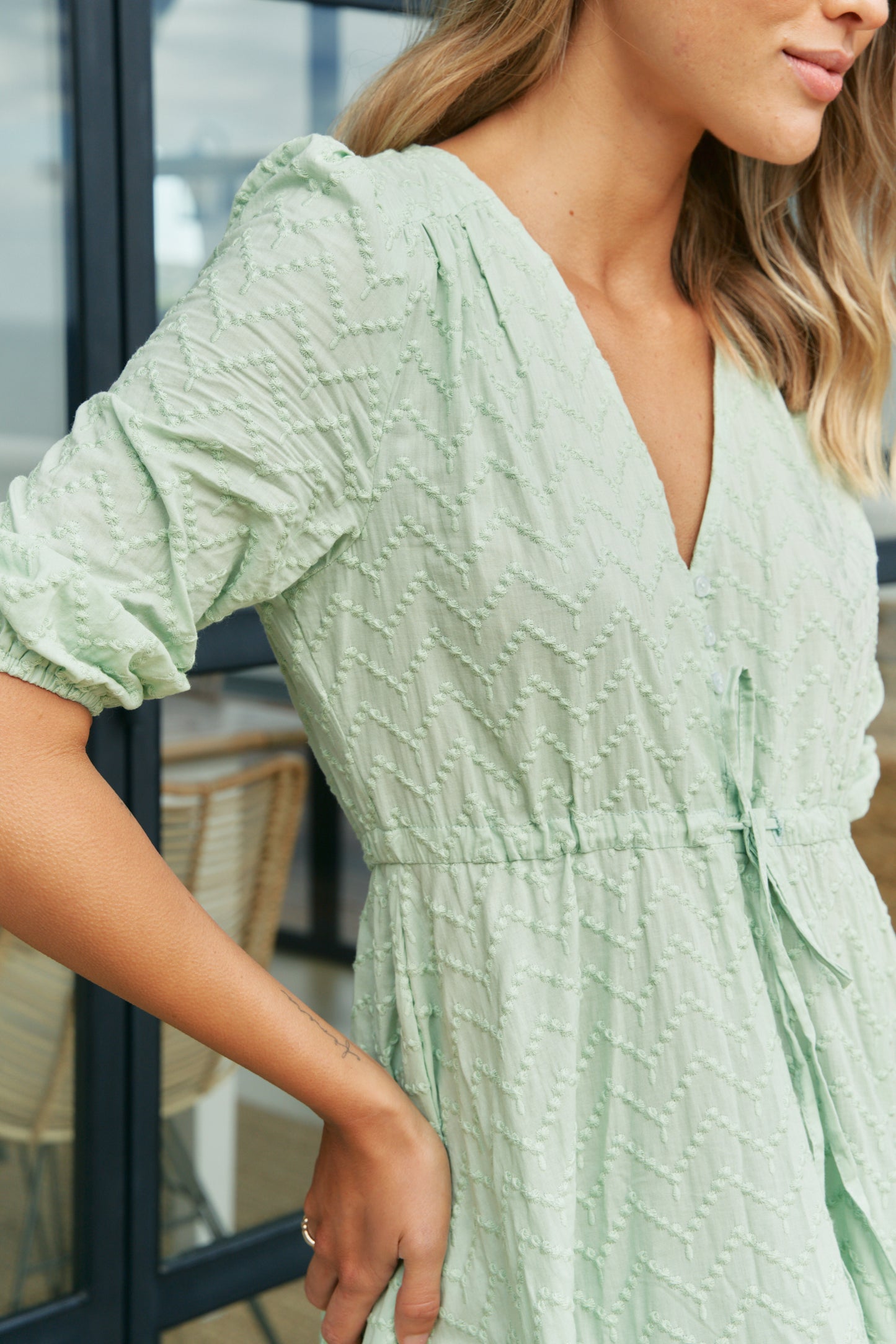 MINT RIVIERA EMBROIDERED TESSA MAXI DRESS 