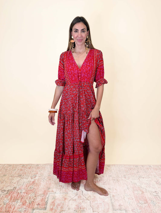 HIBISCUS PRINT LORENA MAXI DRESS