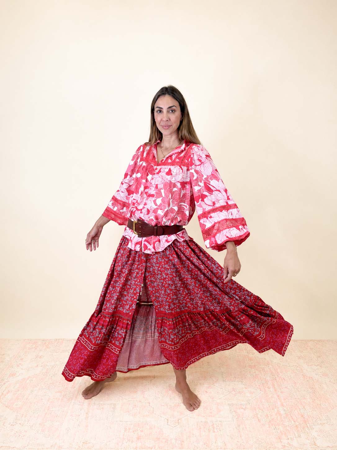 HIBISCUS PRINT DAPHNE SKIRT