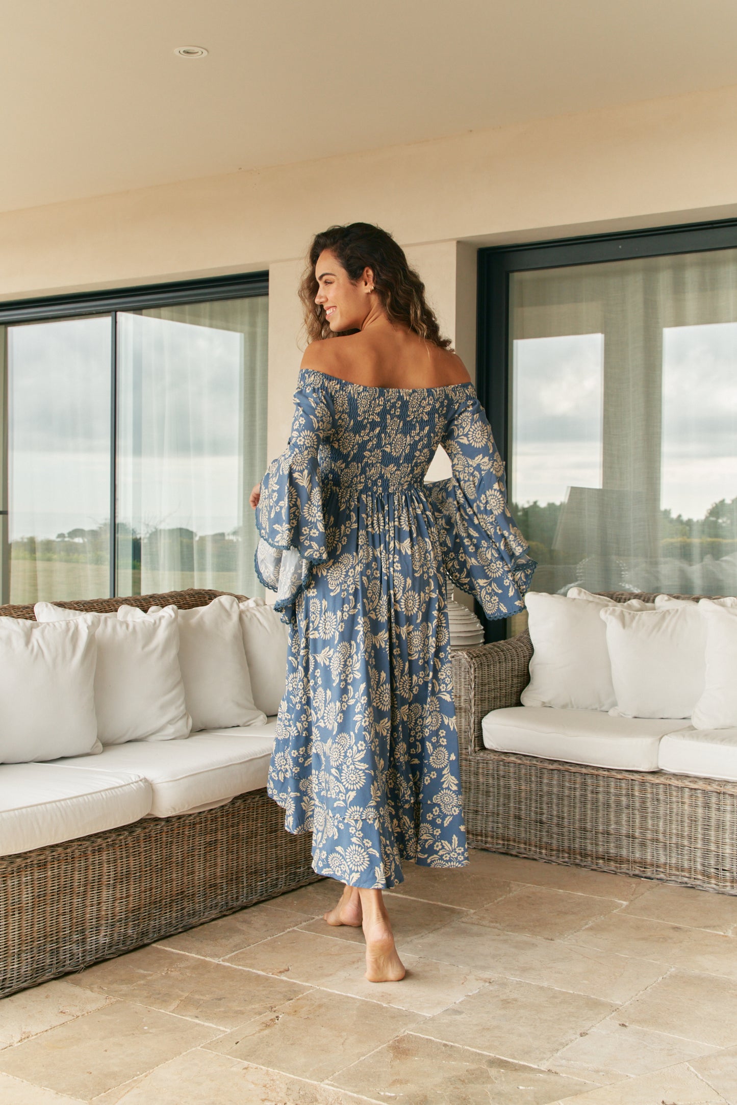 DAY DREAM SEA PRINT LILA MAXI