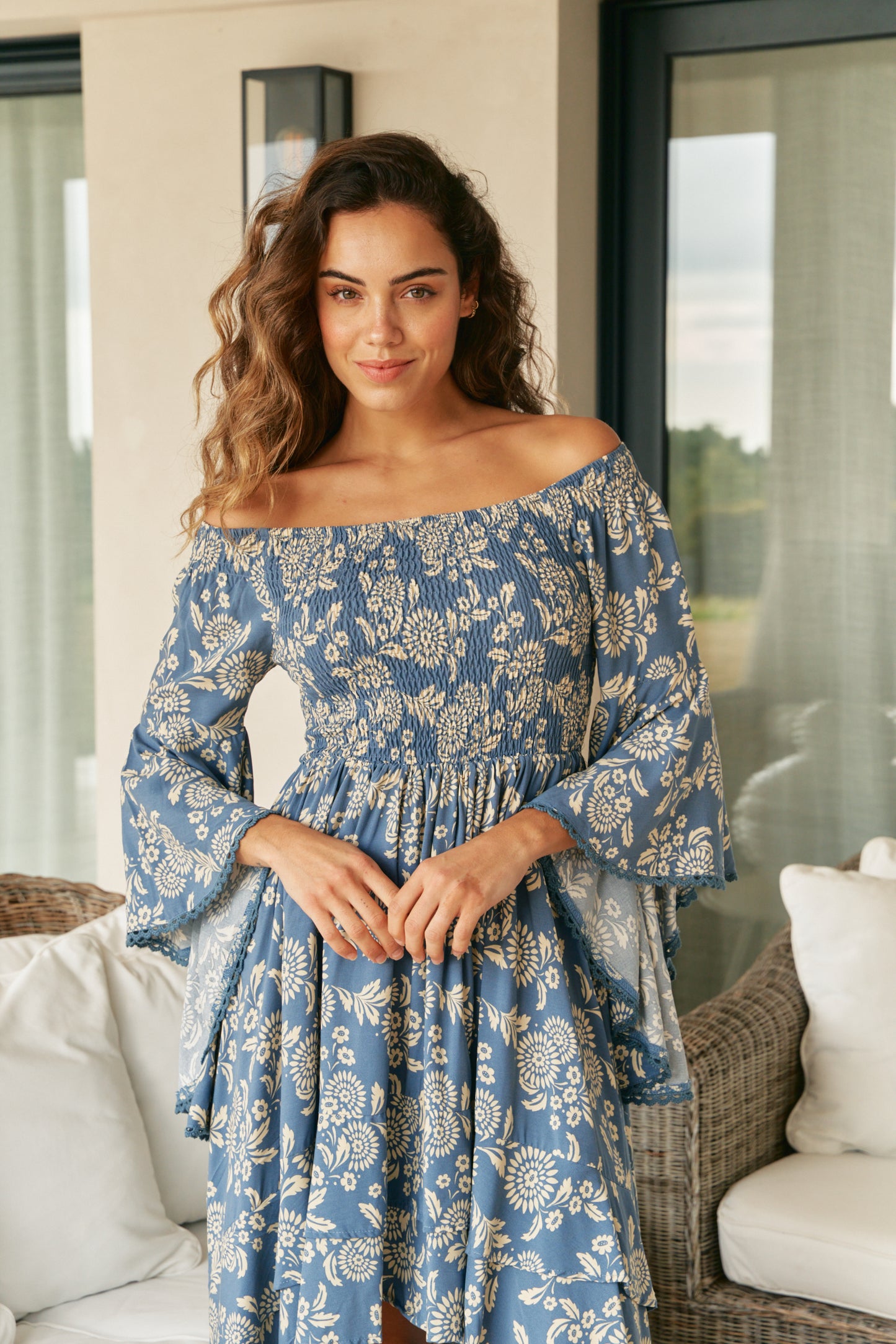 DAY DREAM SEA PRINT LILA MAXI