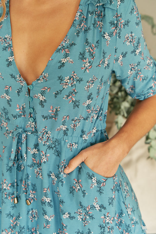 OCEAN EYES PRINT ANIKA DRESS