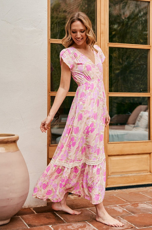 PETAL ROSE CARMEN MAXI DRESS