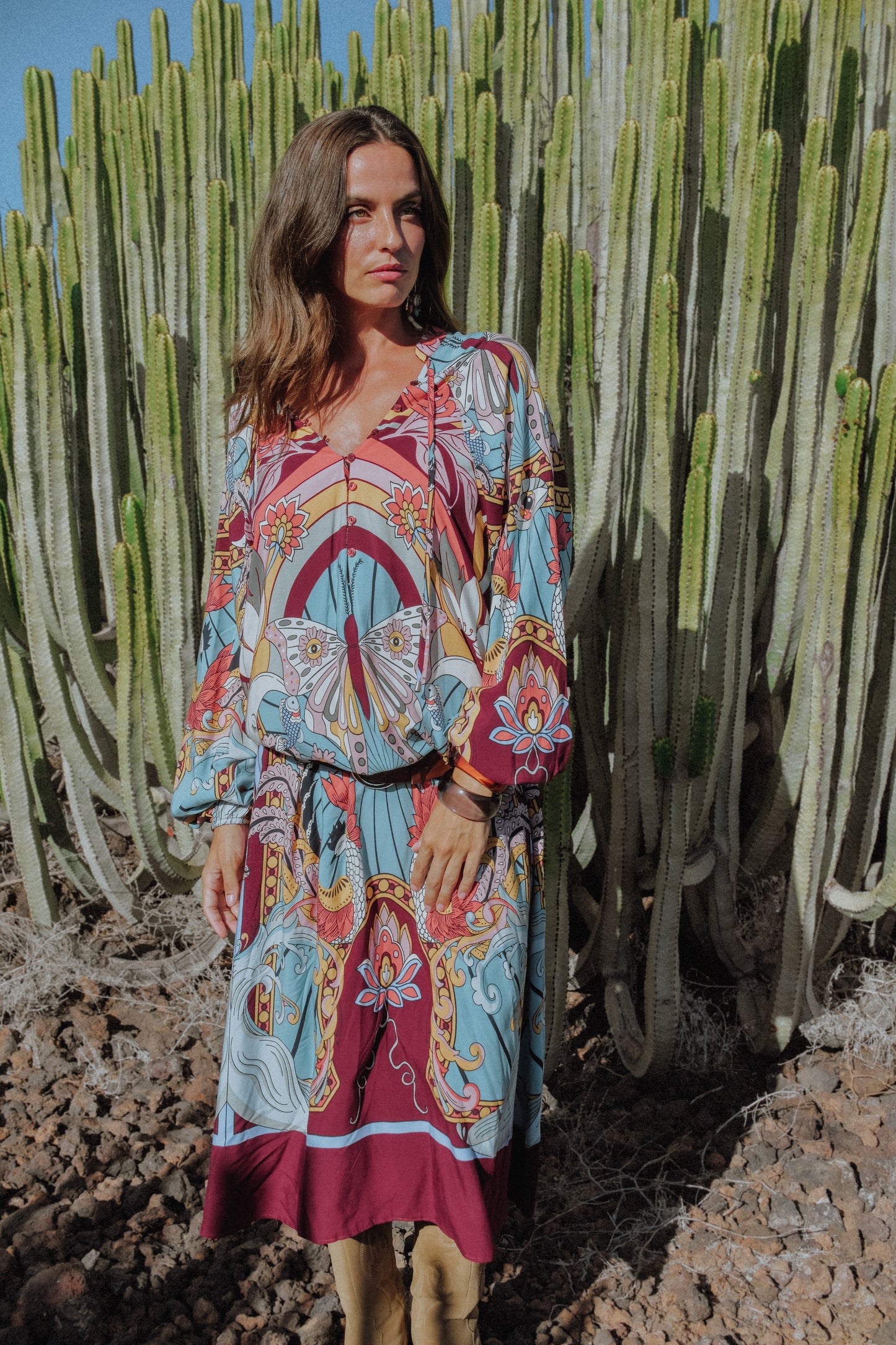 WILD HEARTS PRINT WINTER BREE MAXI