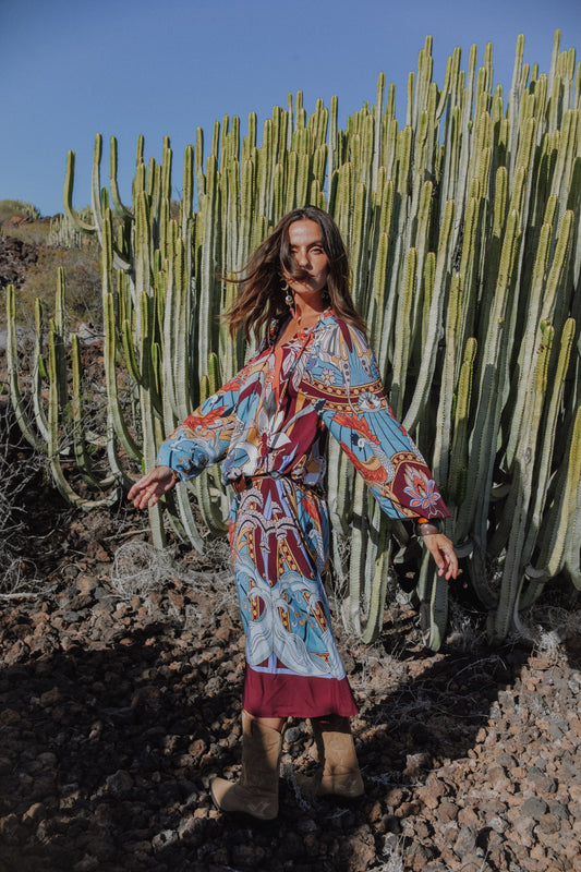 WILD HEARTS PRINT WINTER BREE MAXI