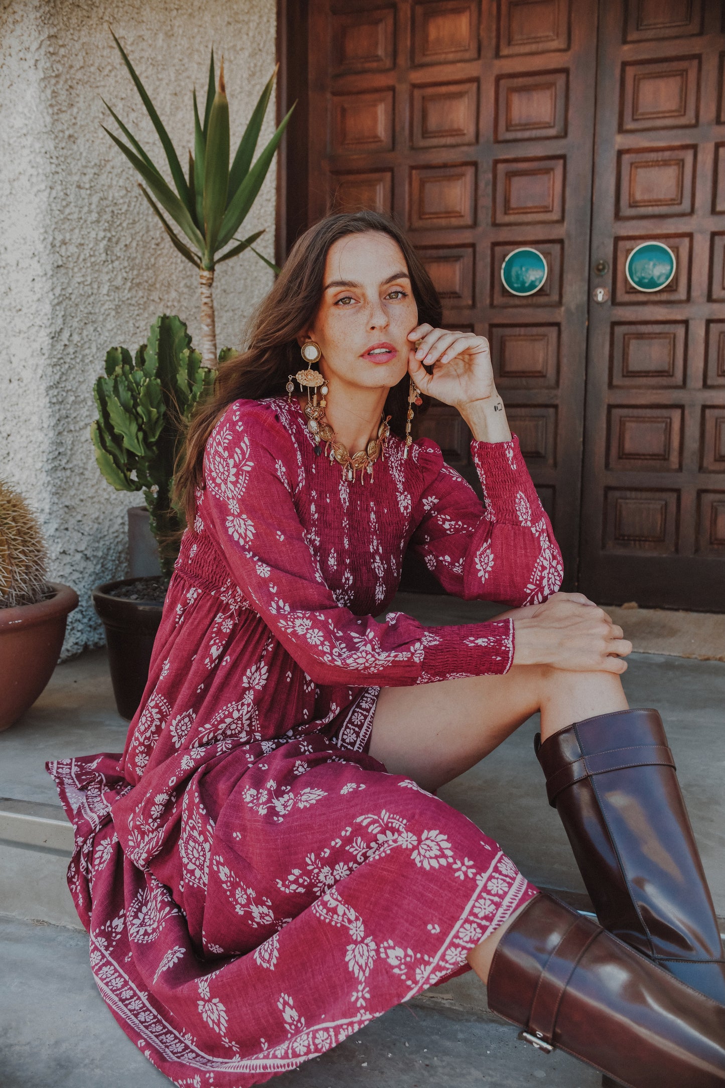 RHUBARB PRINT BELLA MAXI DRESS