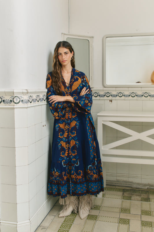 MOON DANCE PRINT CRYSTAL MAXI