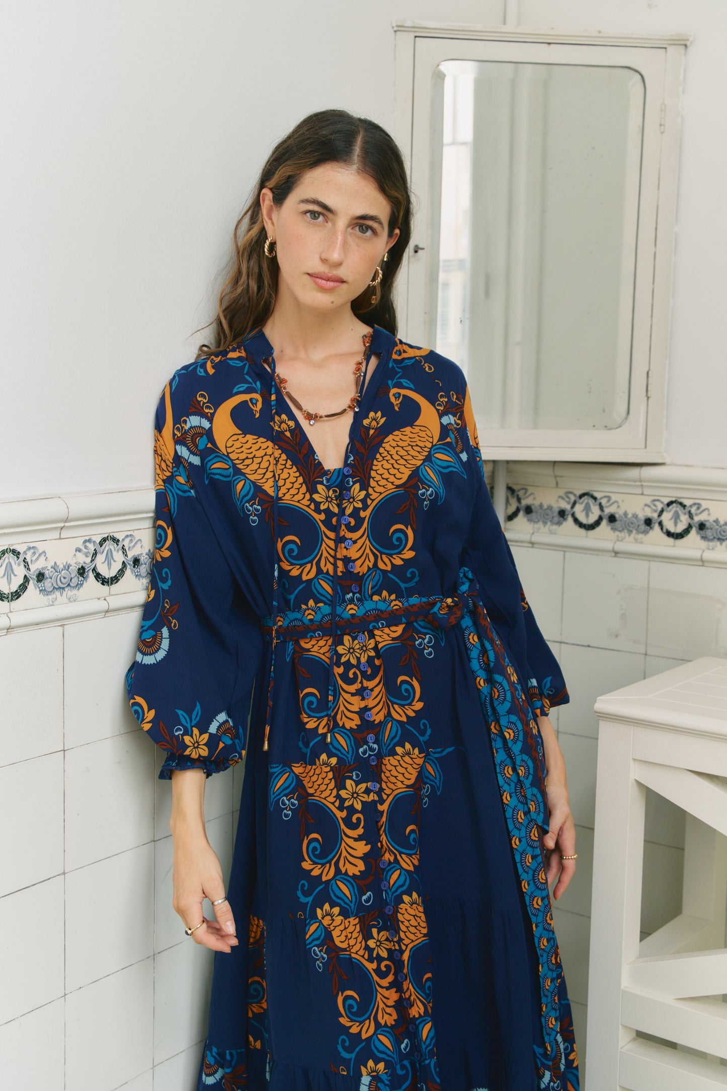 MOON DANCE PRINT CRYSTAL MAXI