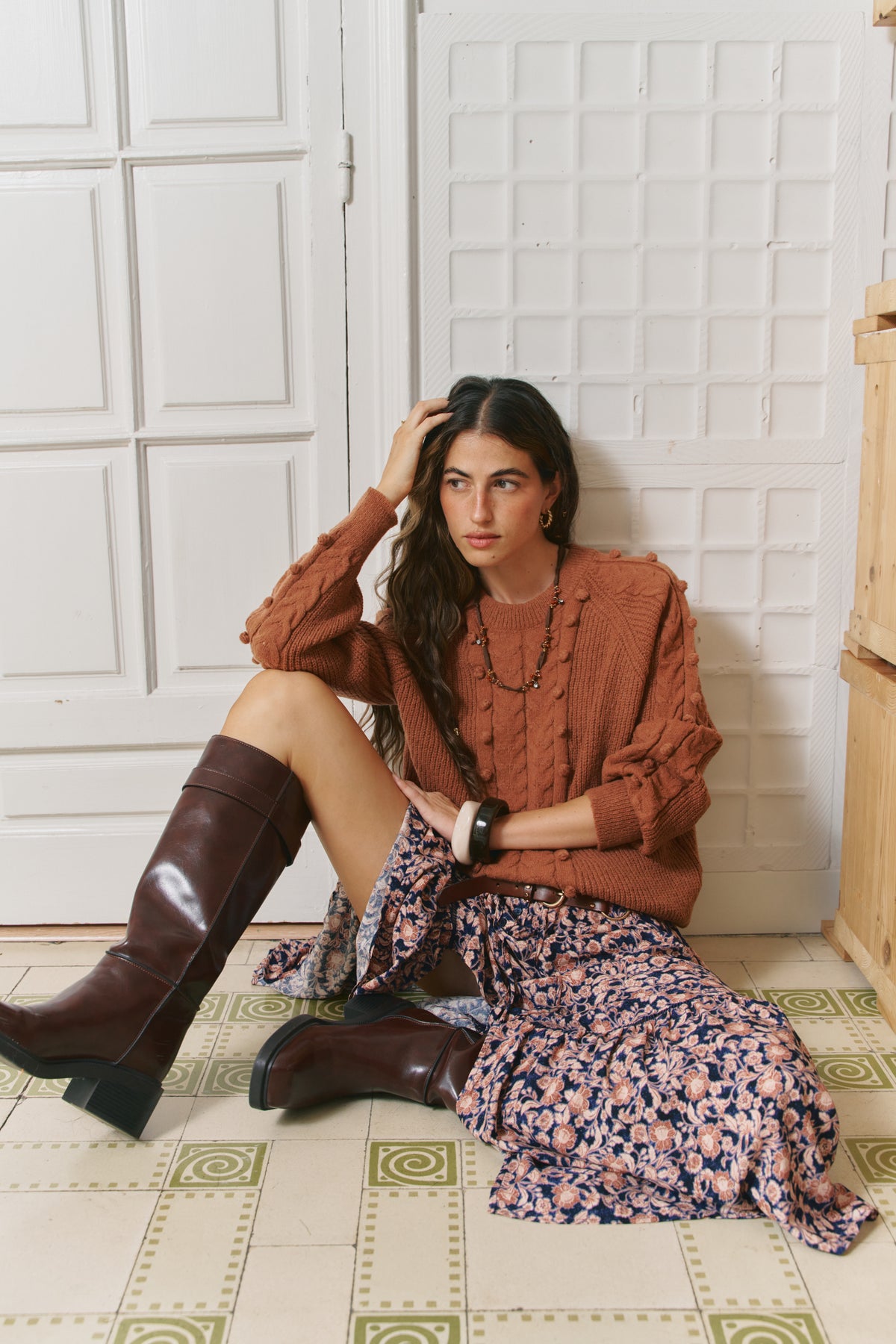 MIDNIGHT MEADOW PRINT DAPHNE SKIRT