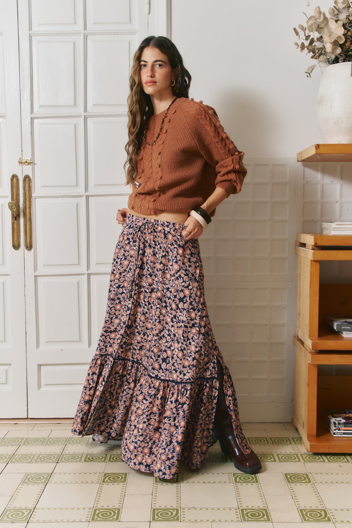 MIDNIGHT MEADOW PRINT DAPHNE SKIRT