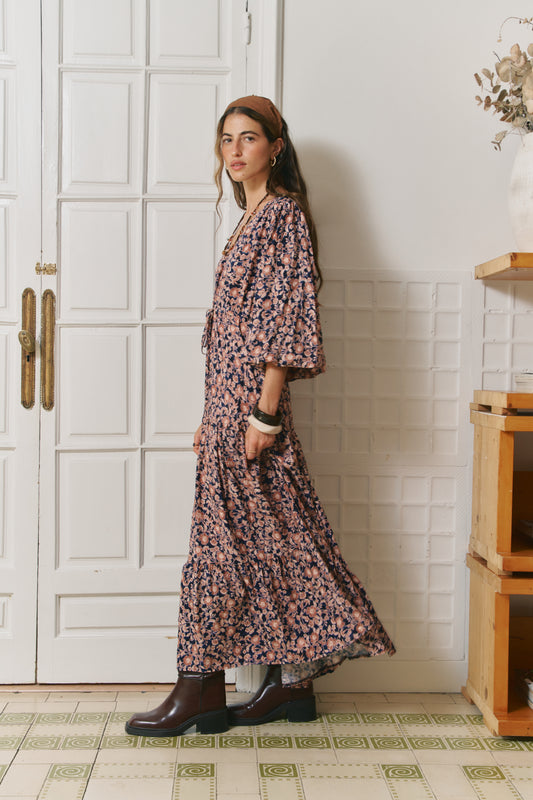 MIDNIGHT MEADOW PRINT TERESA MAXI DRESS