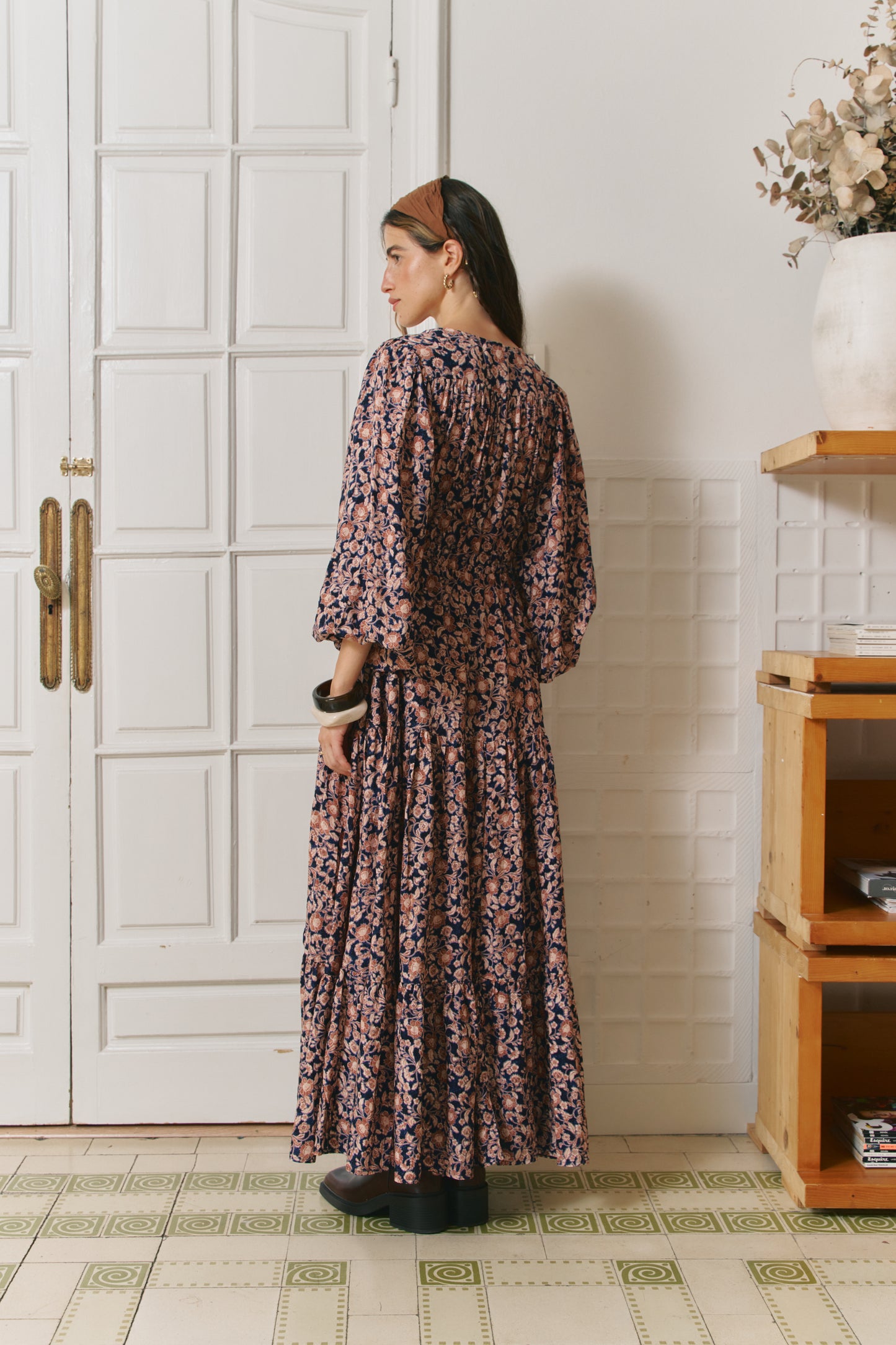 MIDNIGHT MEADOW PRINT TERESA MAXI DRESS