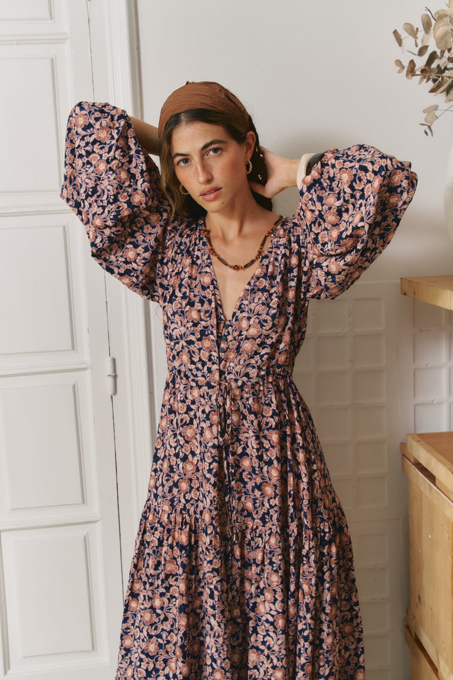 MIDNIGHT MEADOW PRINT TERESA MAXI DRESS