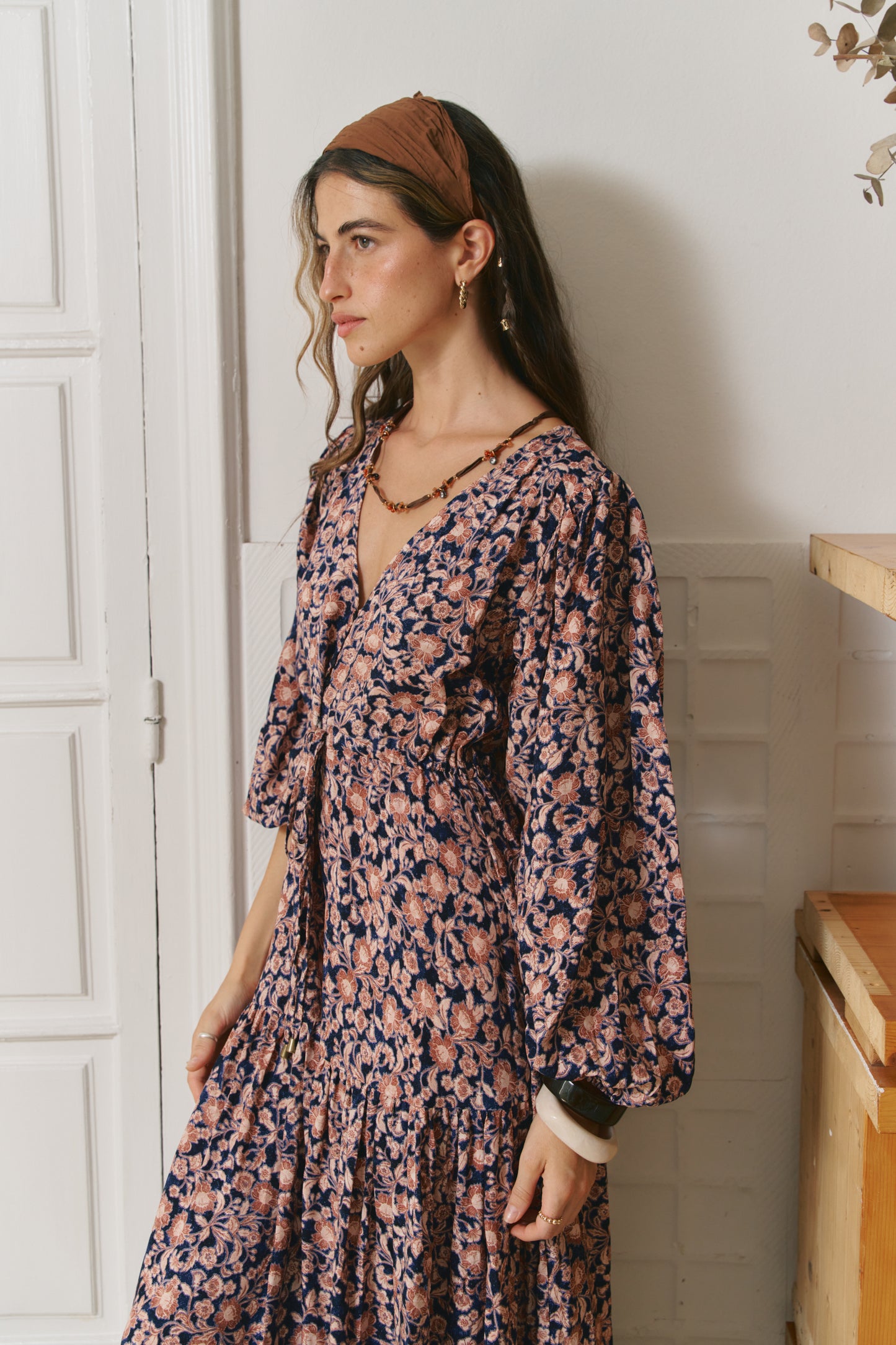 MIDNIGHT MEADOW PRINT TERESA MAXI DRESS