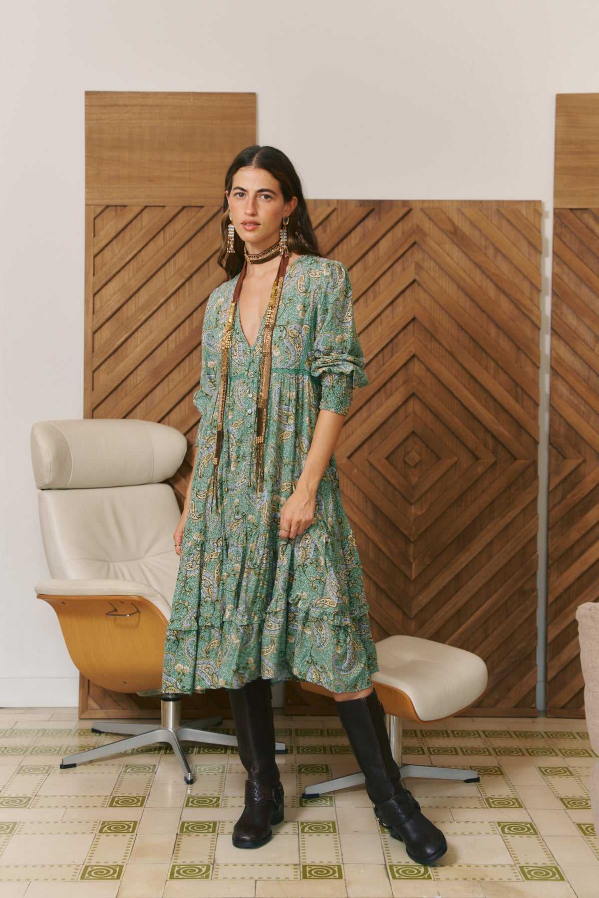 SAGEWOOD PRINT MONDAY MIDI DRESS