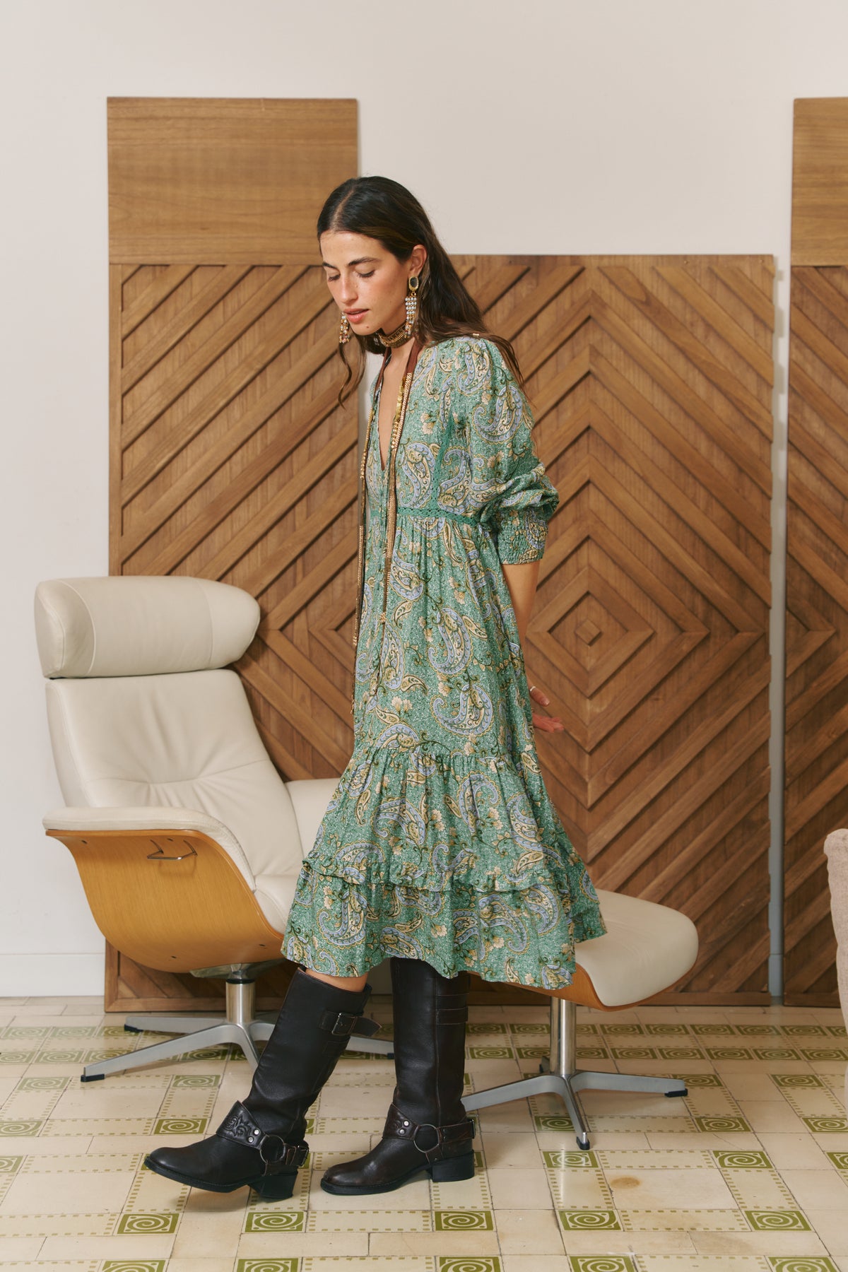 SAGEWOOD PRINT MONDAY MIDI DRESS