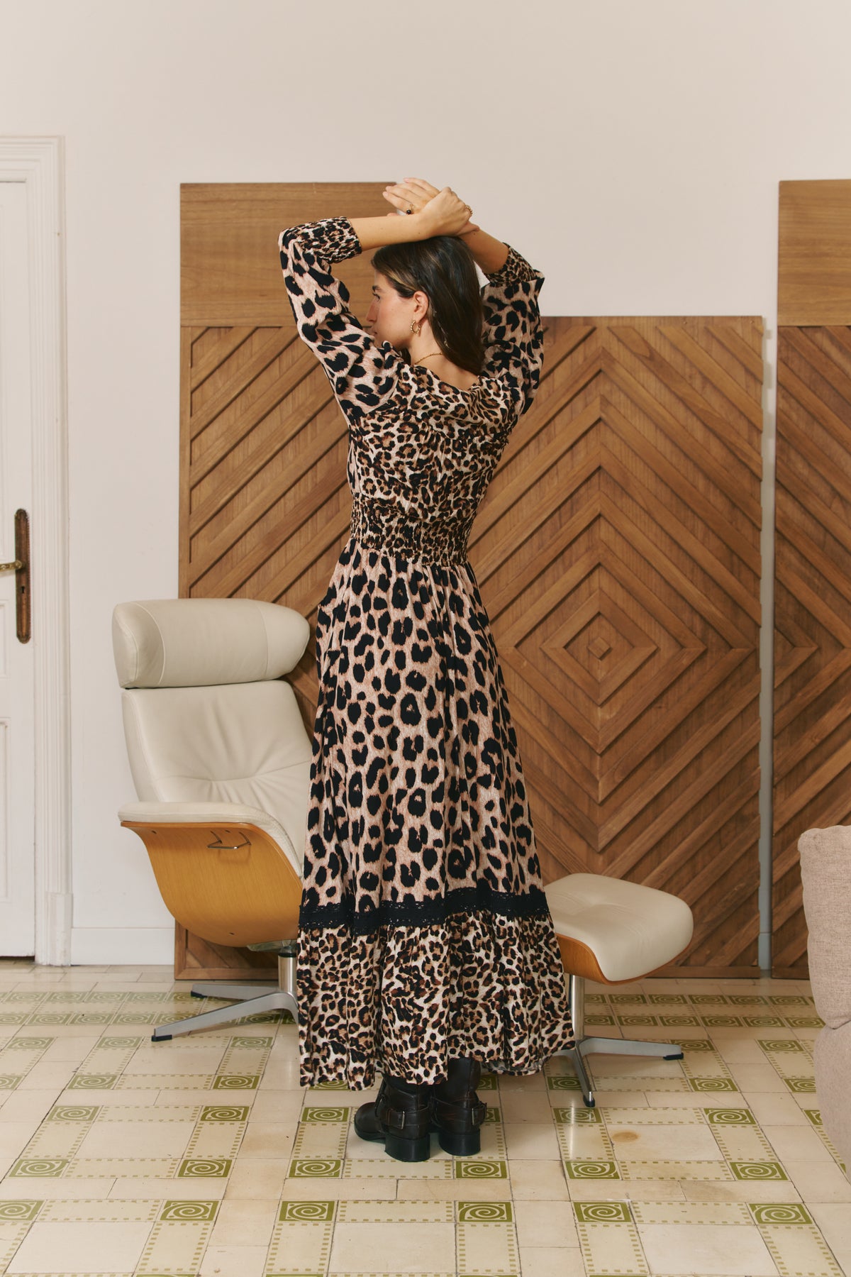UNTAMED PRINT SABRINA MAXI DRESS
