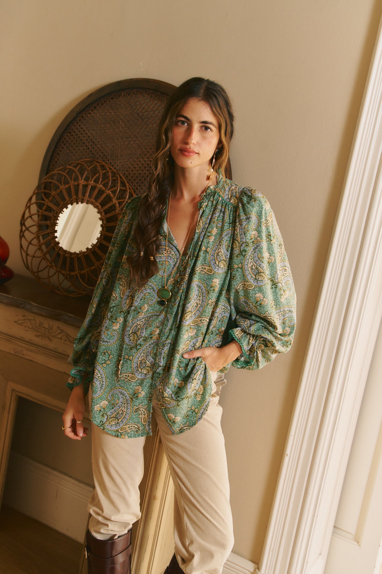 SAGEWOOD PRINT CLARA BLOUSE