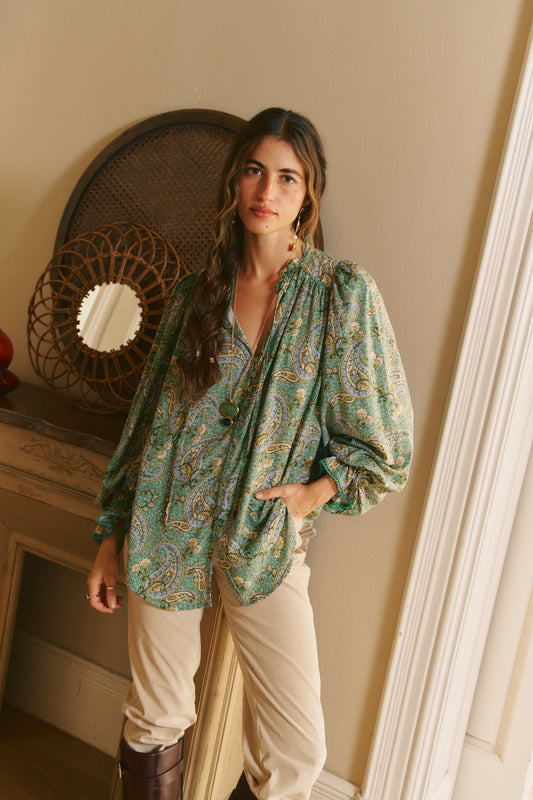SAGEWOOD PRINT CLARA BLOUSE