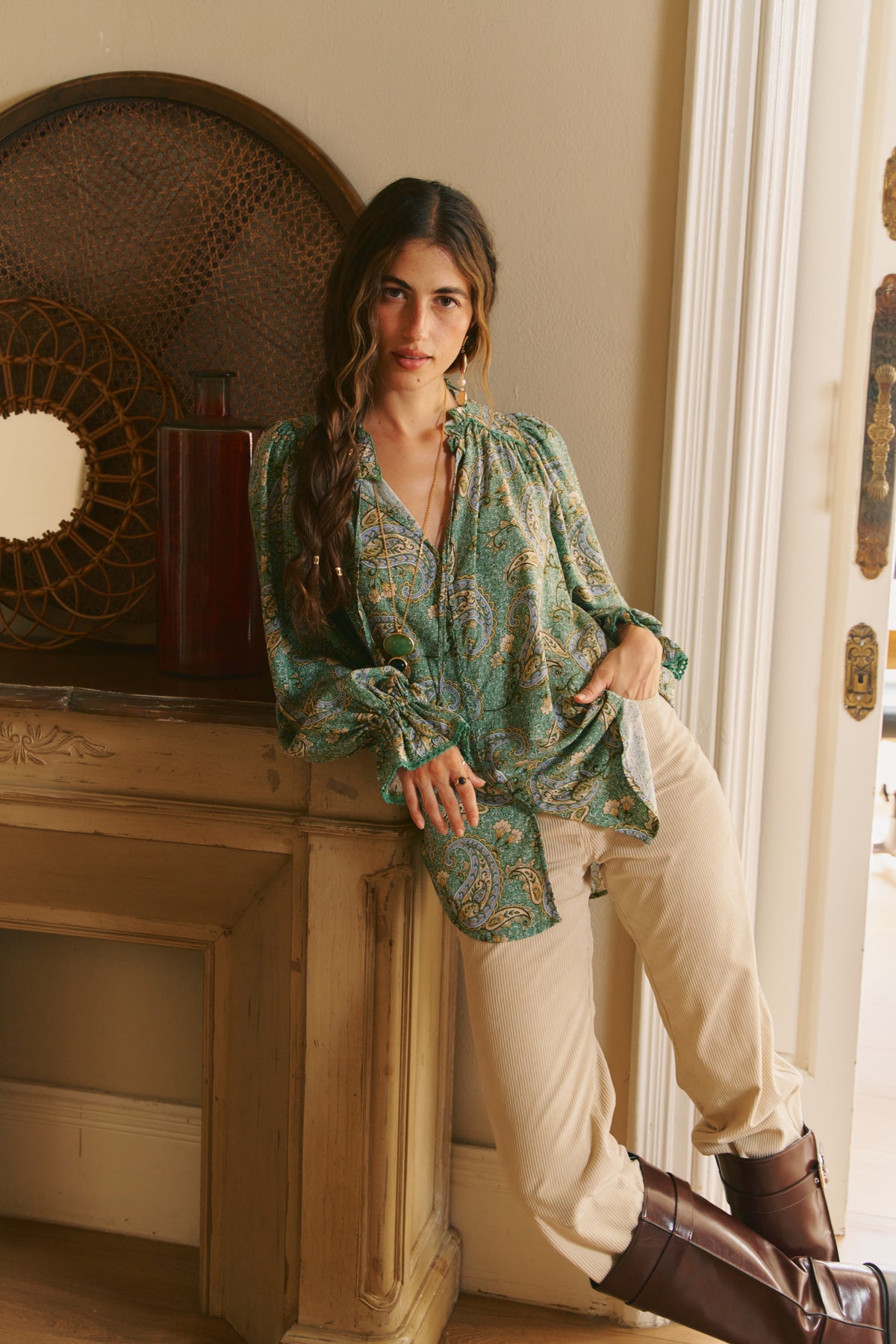 SAGEWOOD PRINT CLARA BLOUSE