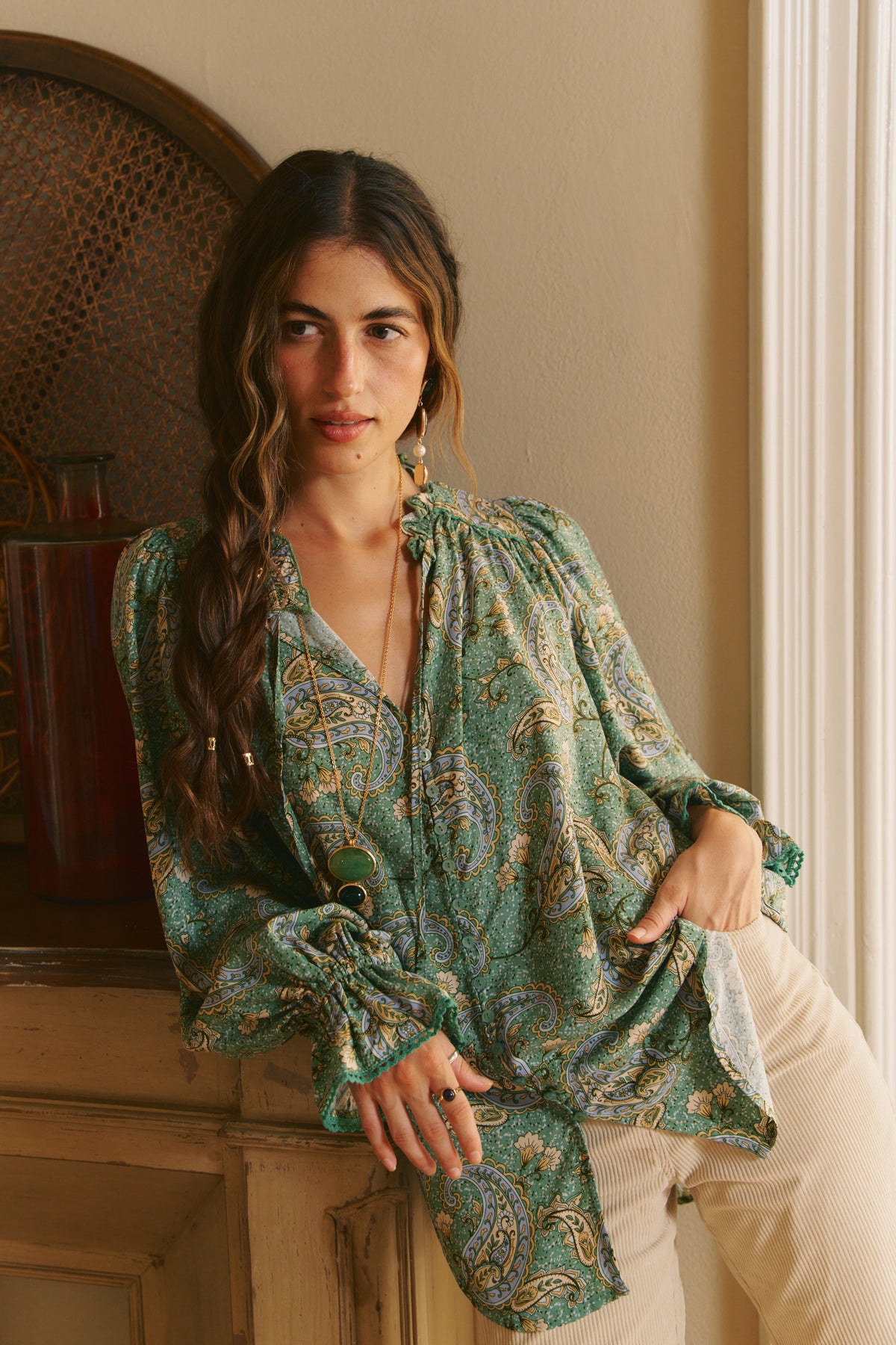 SAGEWOOD PRINT CLARA BLOUSE