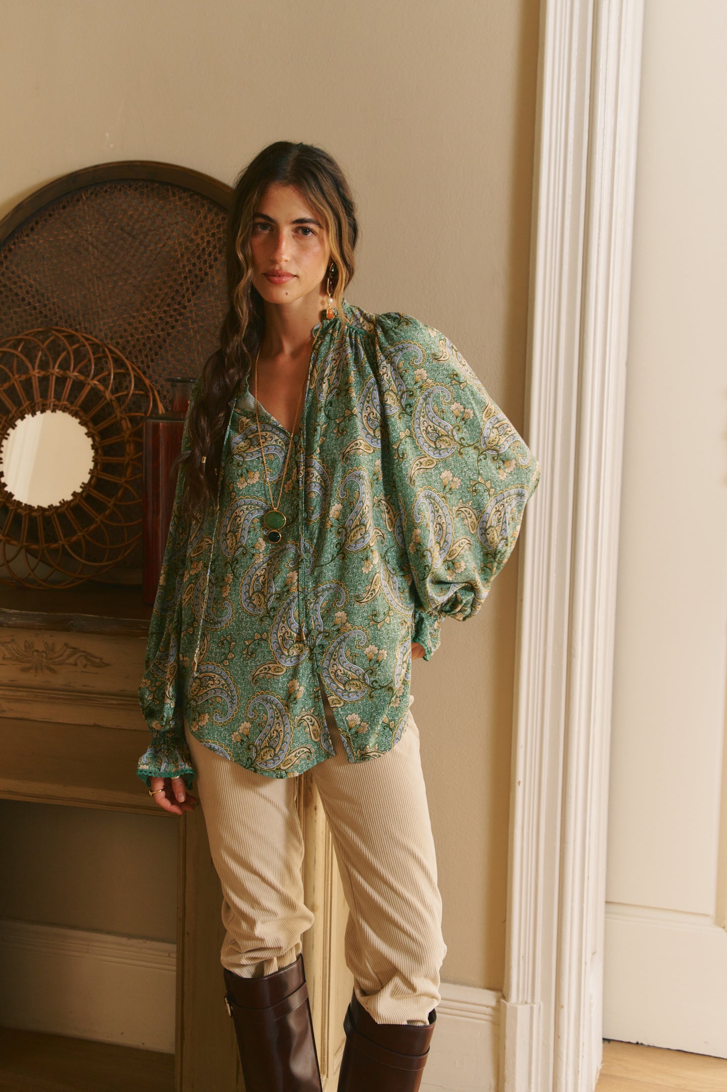SAGEWOOD PRINT CLARA BLOUSE