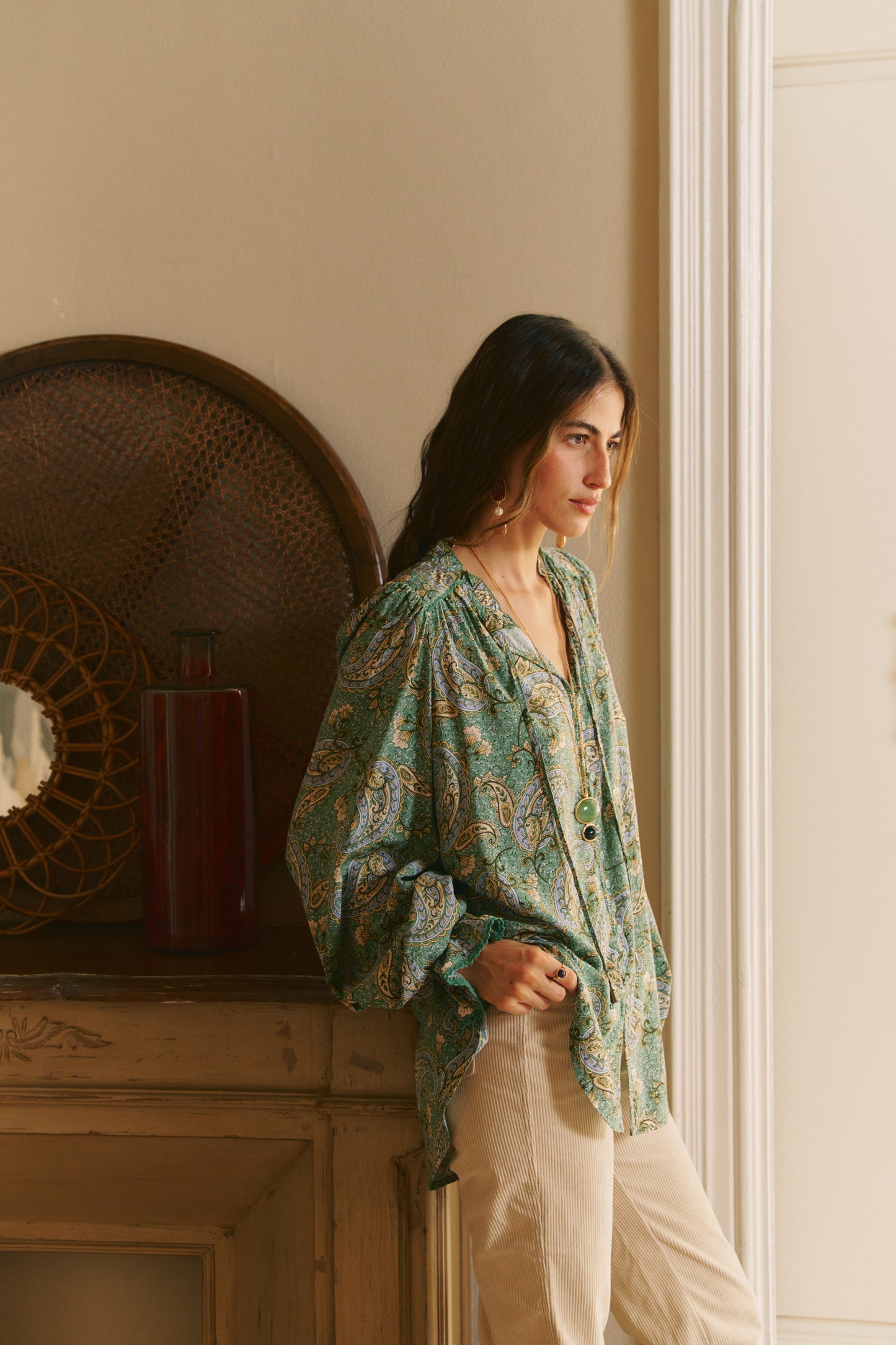 SAGEWOOD PRINT CLARA BLOUSE