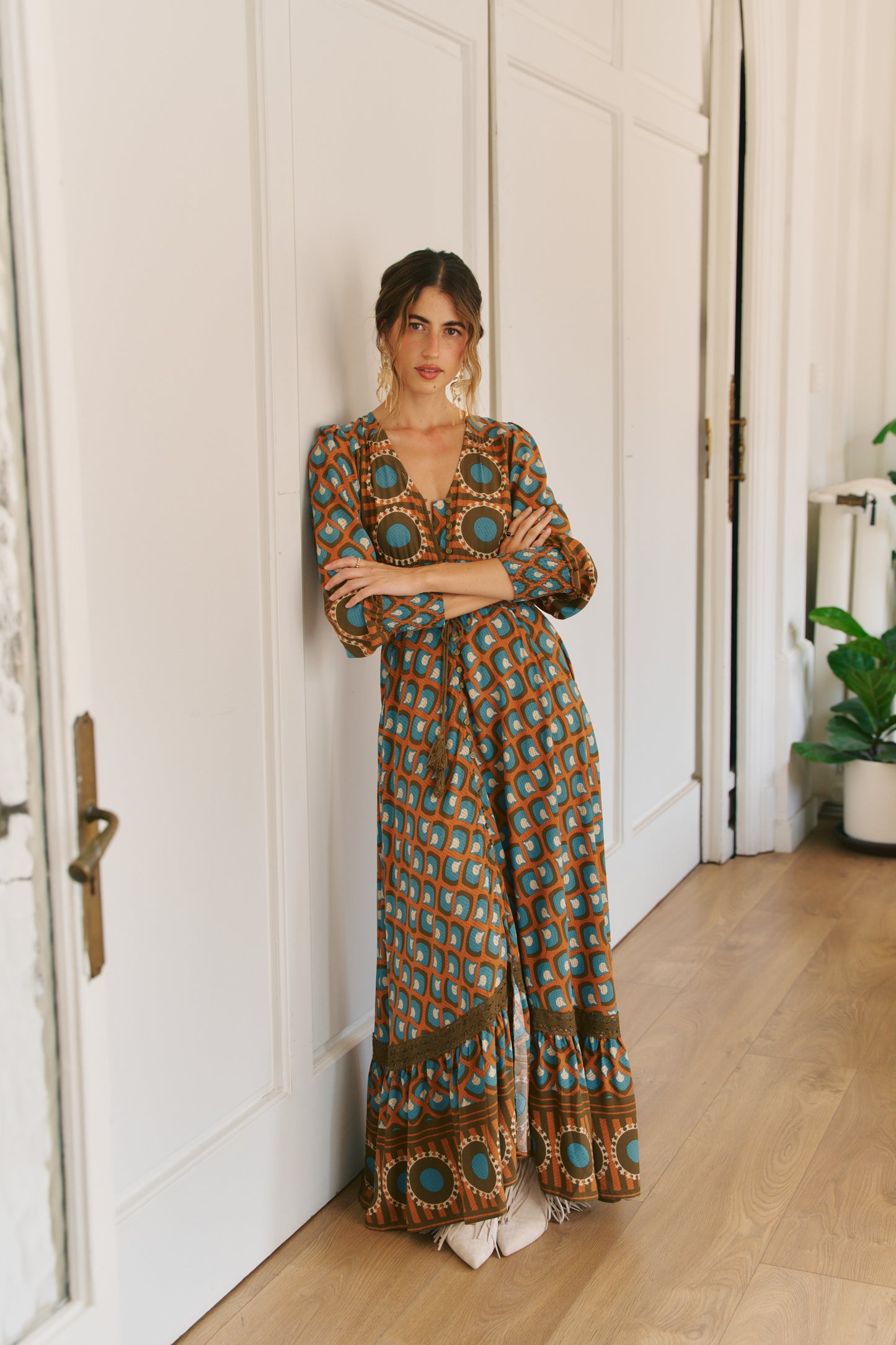 BIANCA PRINT SABRINA MAXI DRESS