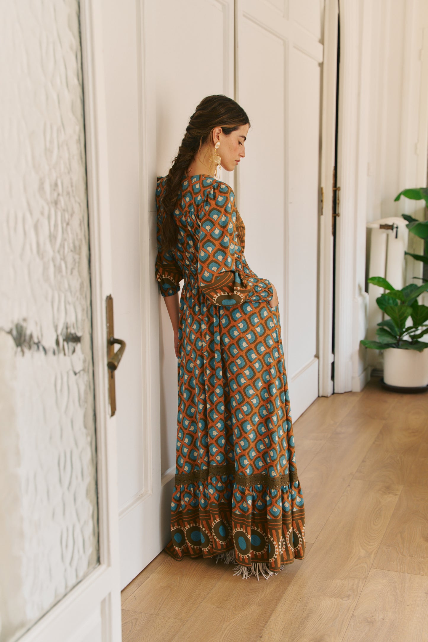 BIANCA PRINT SABRINA MAXI DRESS