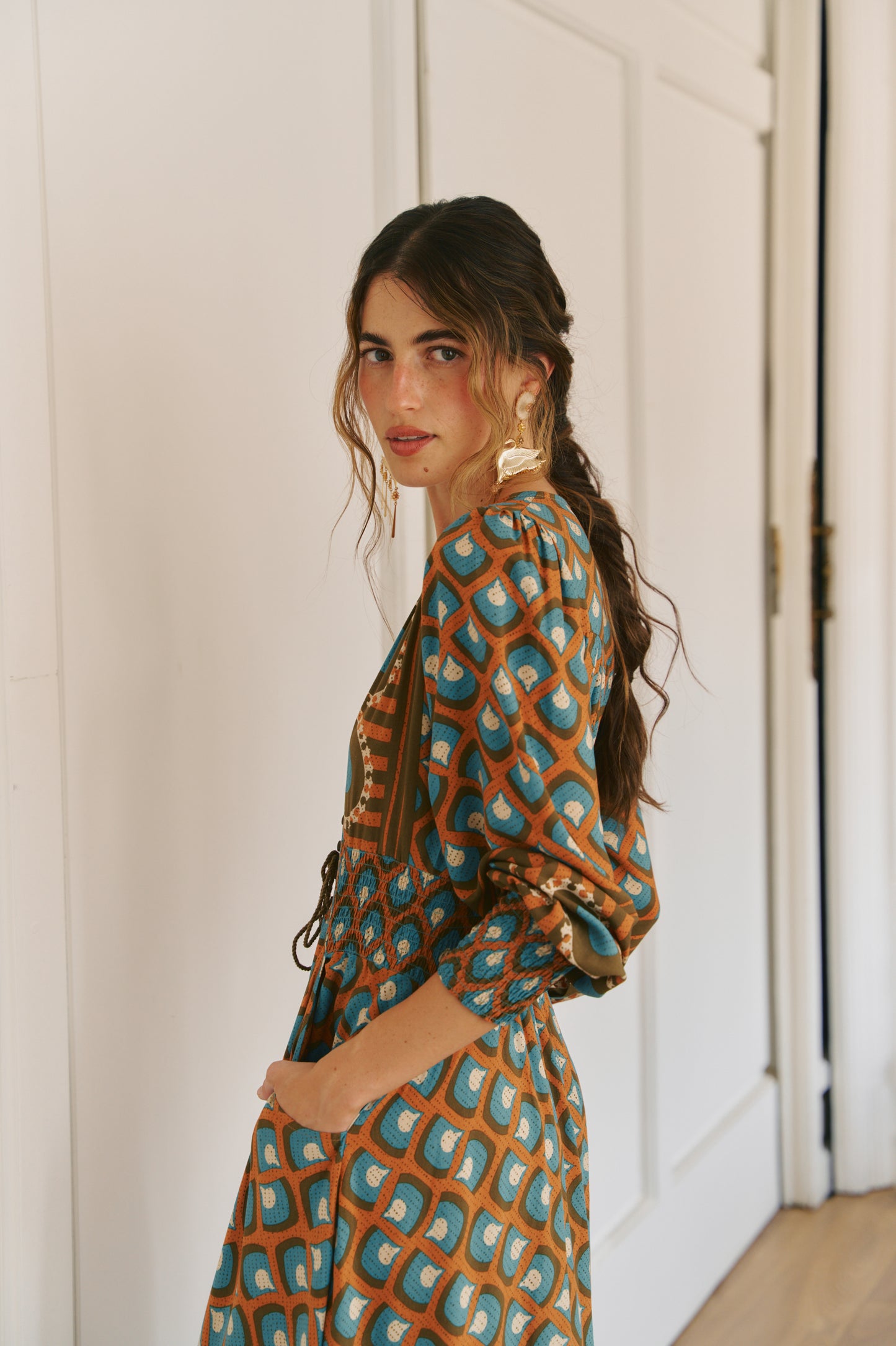 BIANCA PRINT SABRINA MAXI DRESS