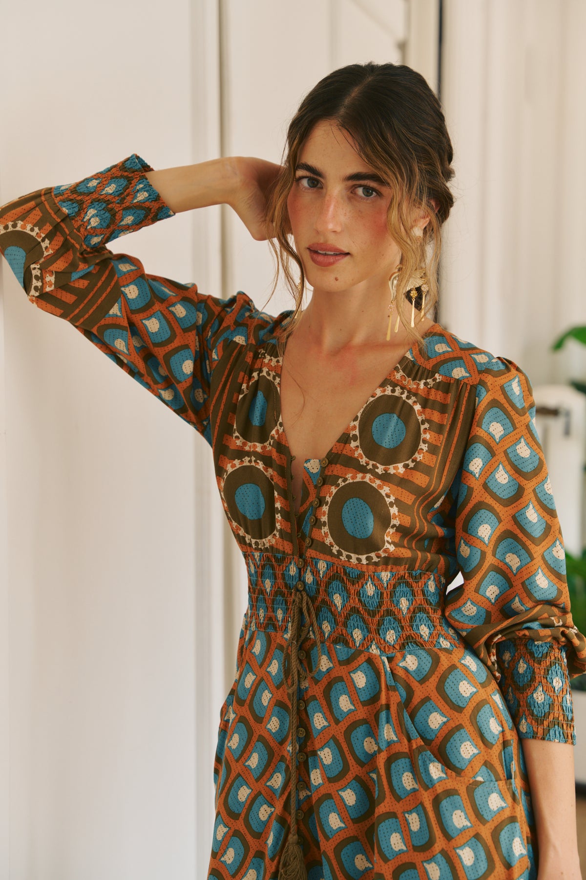 BIANCA PRINT SABRINA MAXI DRESS
