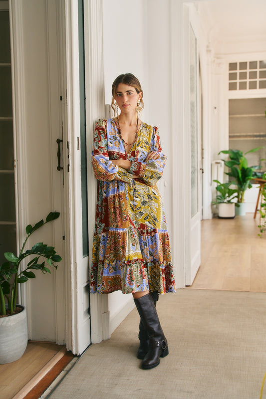 COTTAGE PRINT MONDAY MIDI DRESS