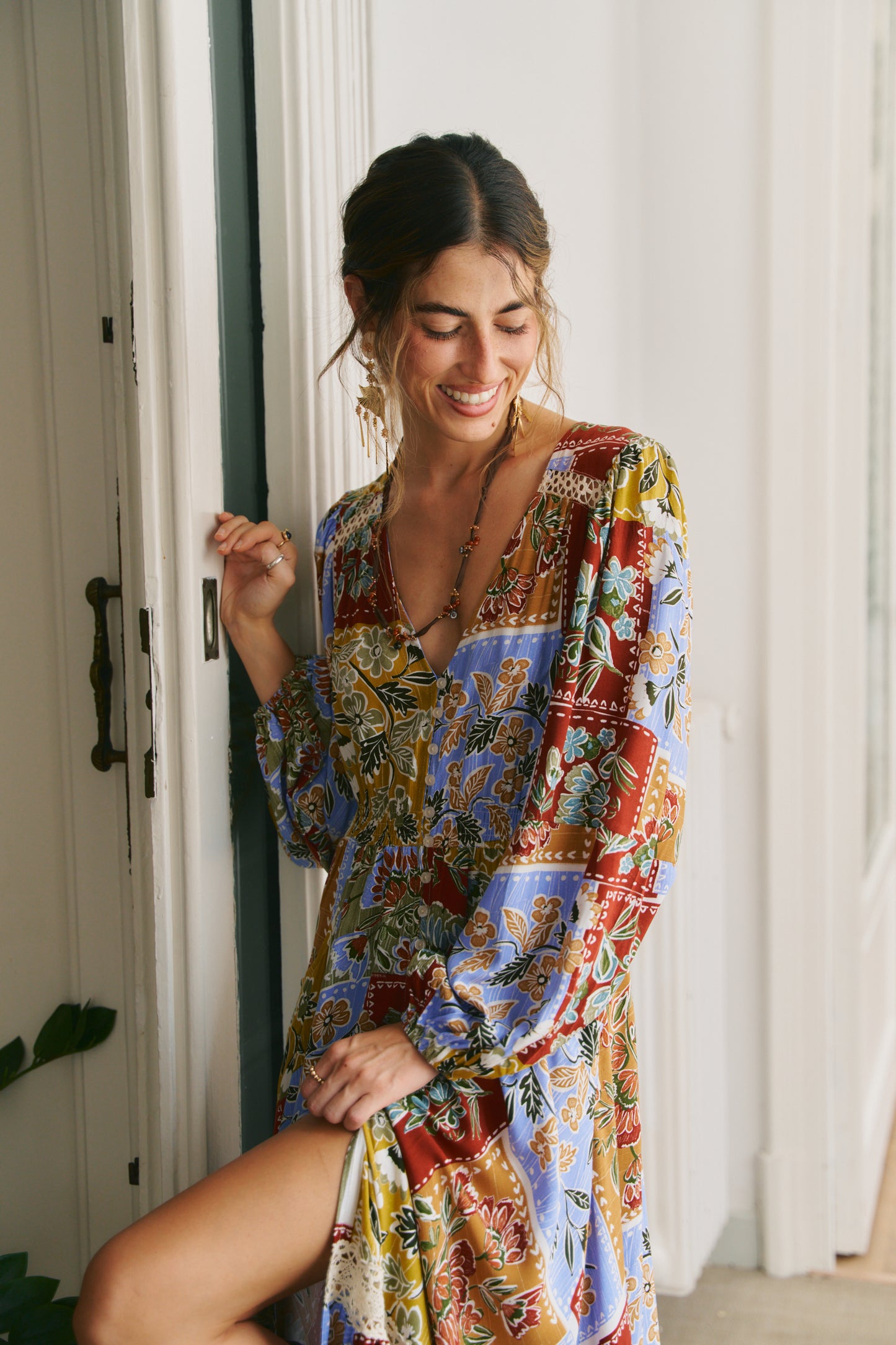 COTTAGE PRINT CARMEN LONG SLEEVE