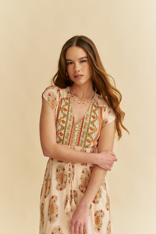 PALAMOS PRINT ROMI MAXI DRESS