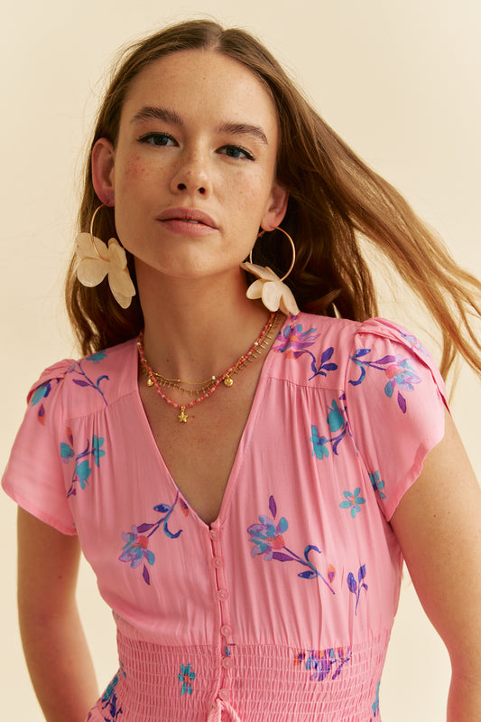 WILD BERRY PRINT ROMI MAXI DRESS