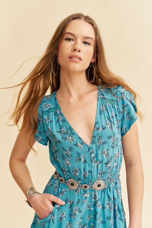 OCEAN EYES PRINT CARMEN MAXI