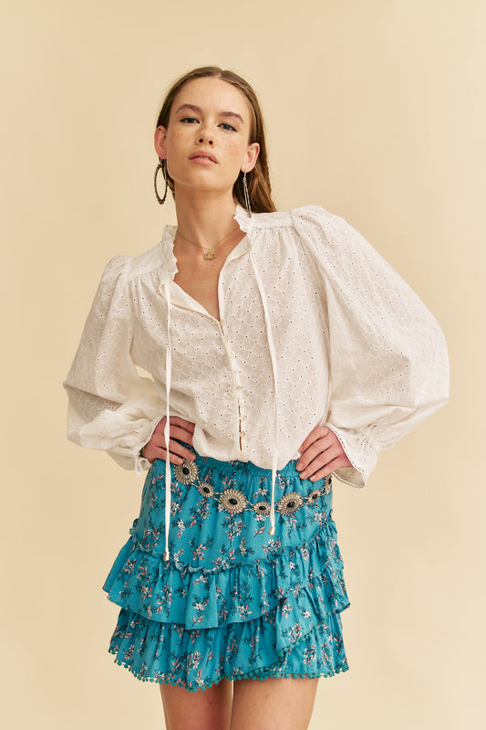 OCEAN EYES PRINT CHANCE MINI SKIRT