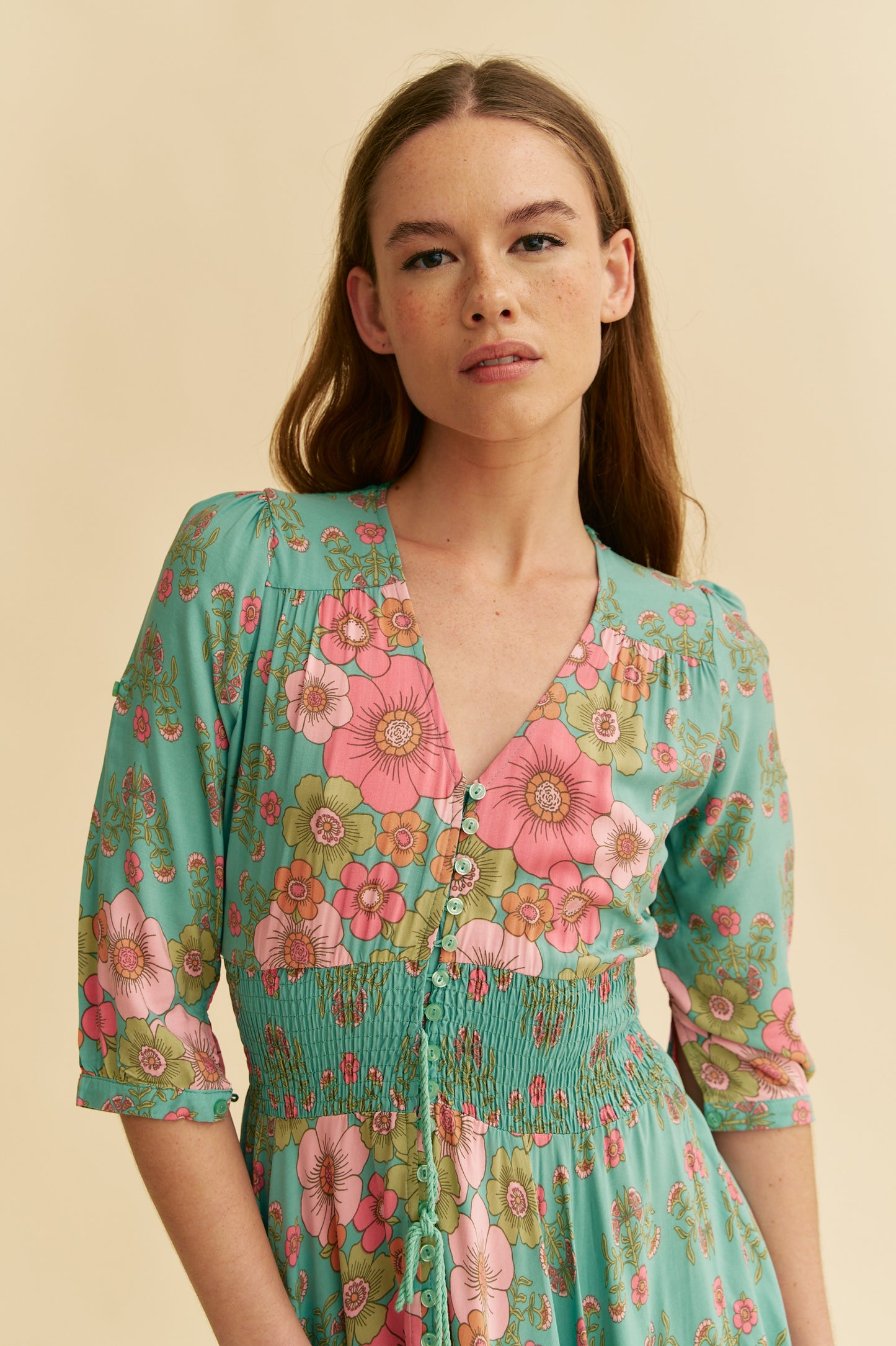 CELESTIA PRINT INDIANA MAXI DRESS