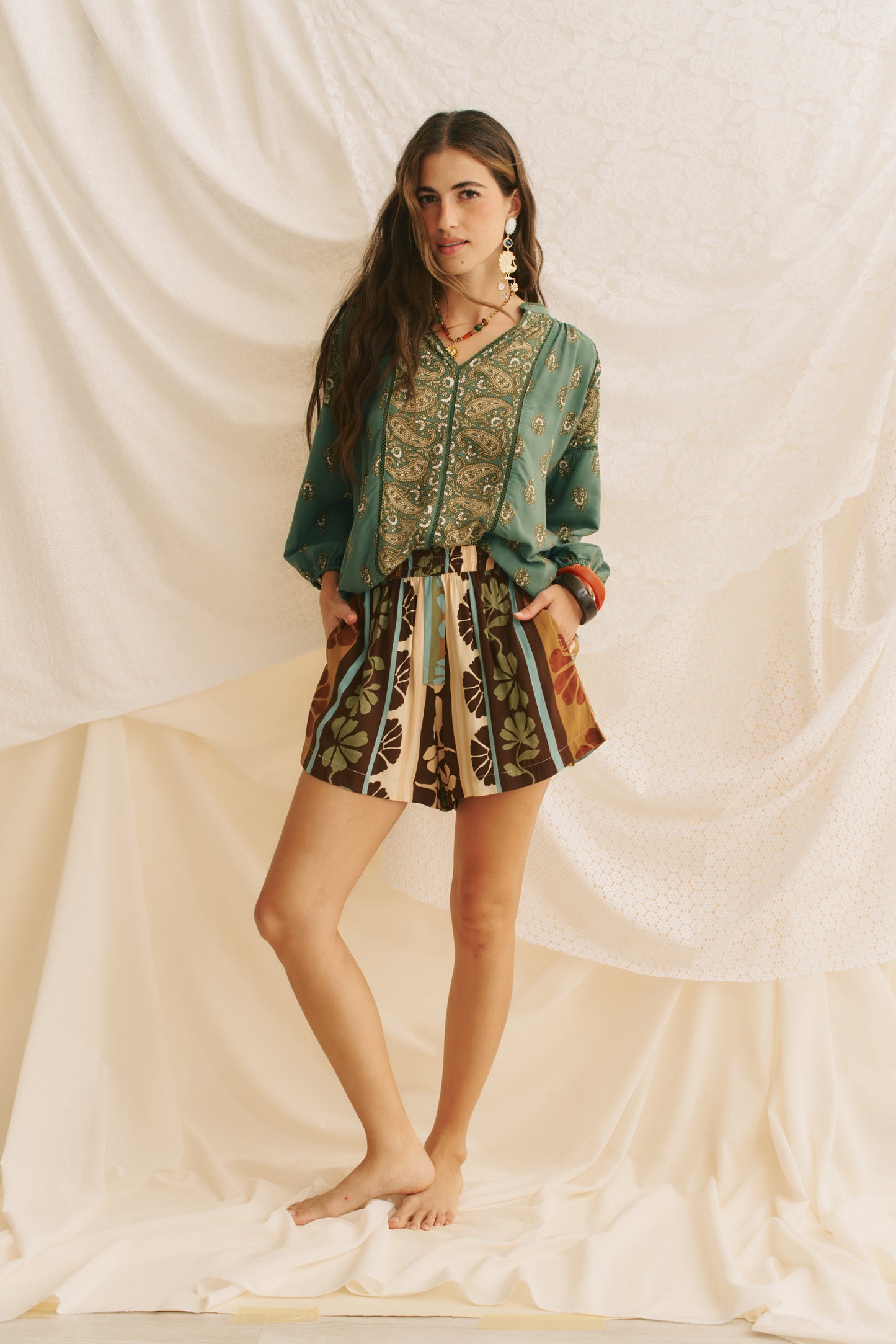 CACAO MIST PRINT FLORA SHORTS
