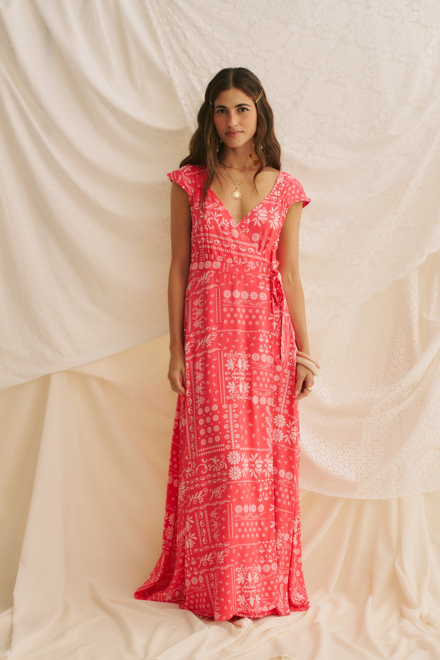 HIBISCA PRINT REMY MAXI DRESS