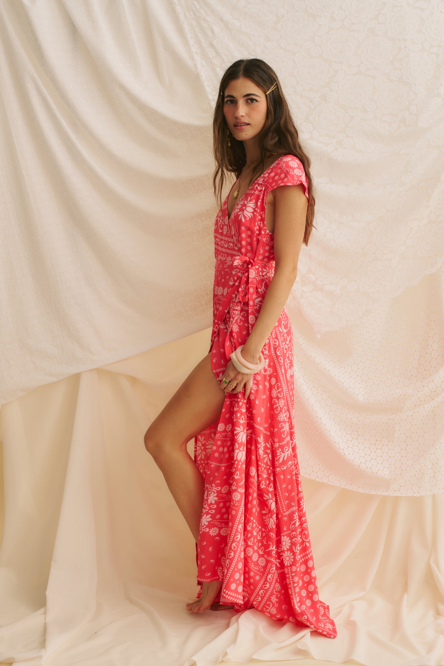 HIBISCA PRINT REMY MAXI DRESS