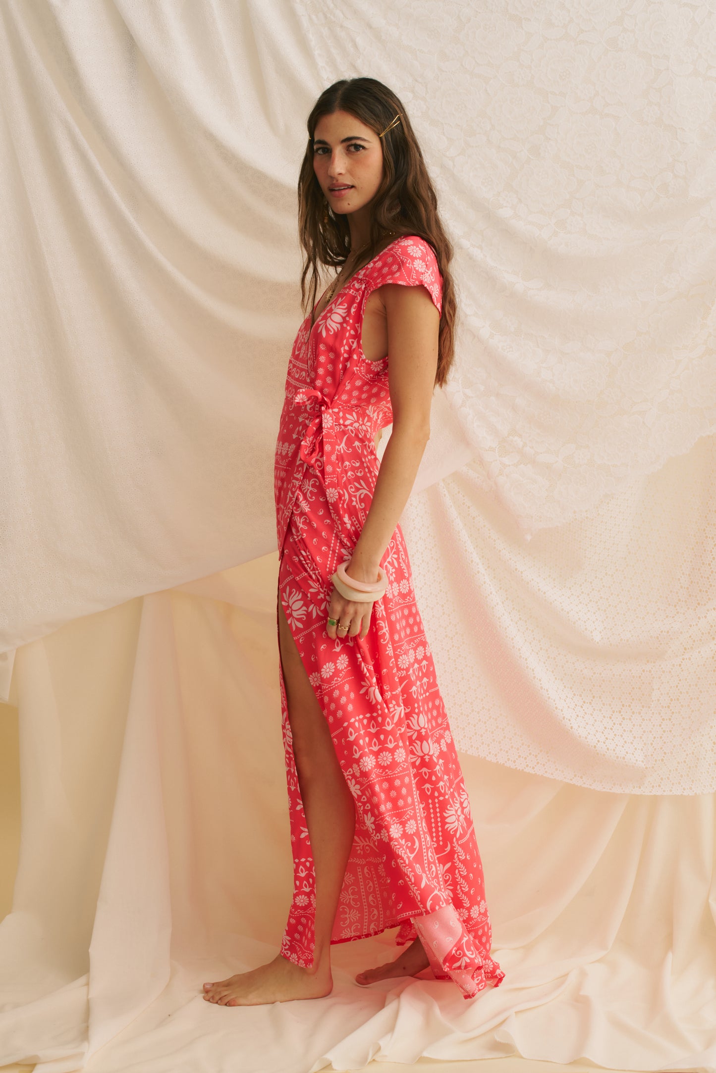 HIBISCA PRINT REMY MAXI DRESS