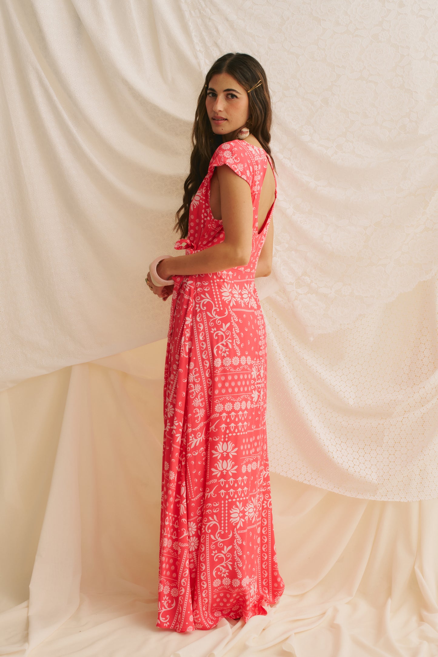 HIBISCA PRINT REMY MAXI DRESS