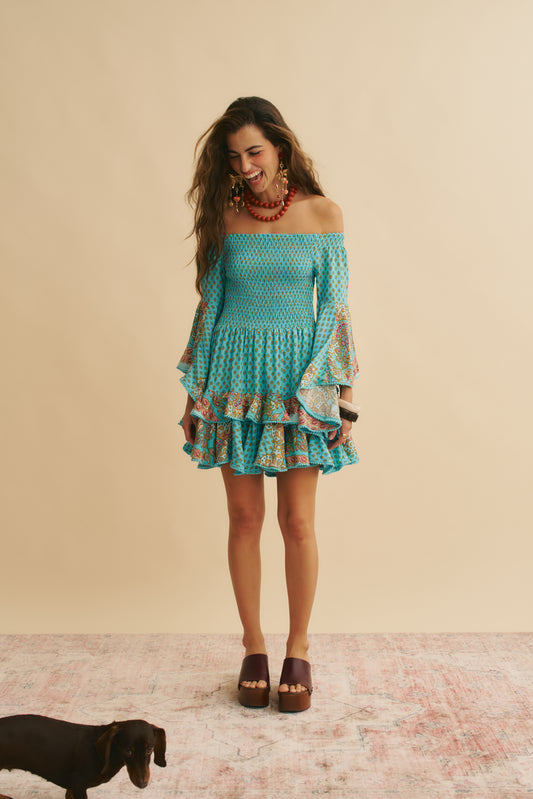 ATLANTIS PRINT PRIMROSE MINI DRESS