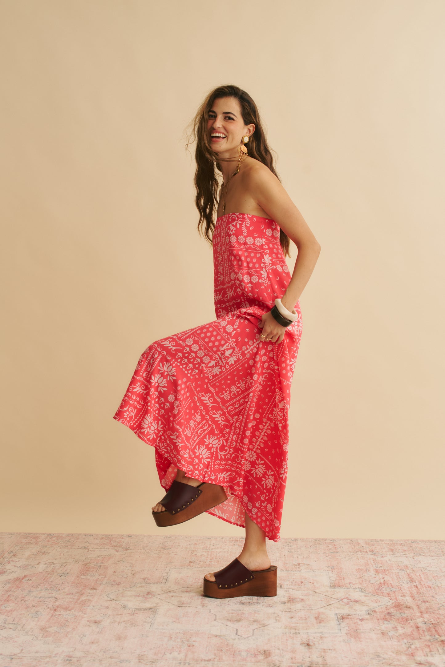 HIBISCA PRINT KINGSLEY MAXI DRESS
